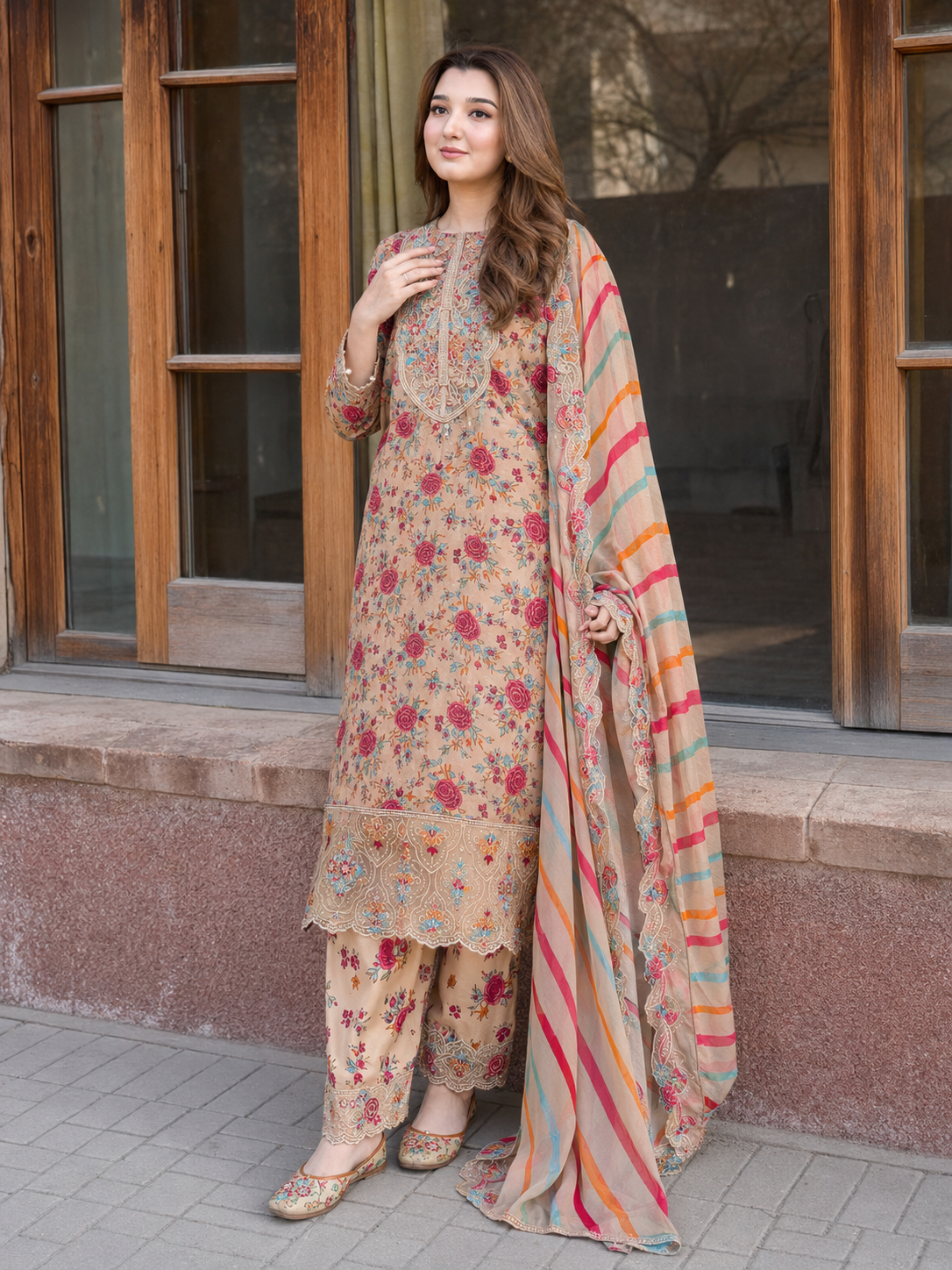 Aneela Lawn Embroidered 3 Piece | AN180