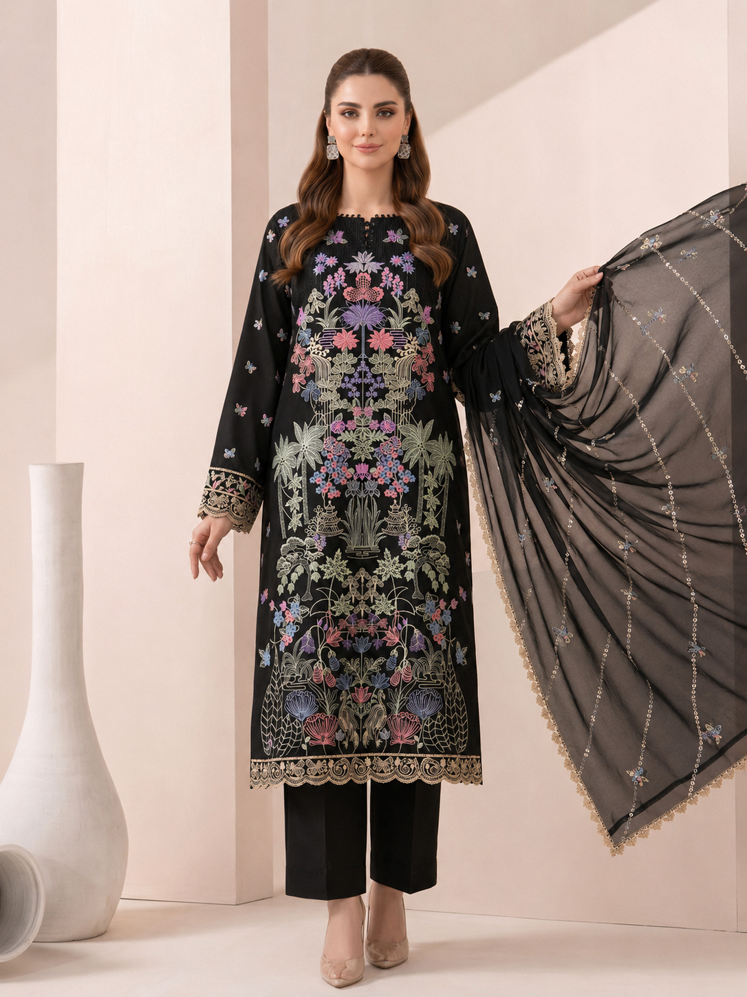 Maria B Lawn Embroidered 3 Piece | MB183