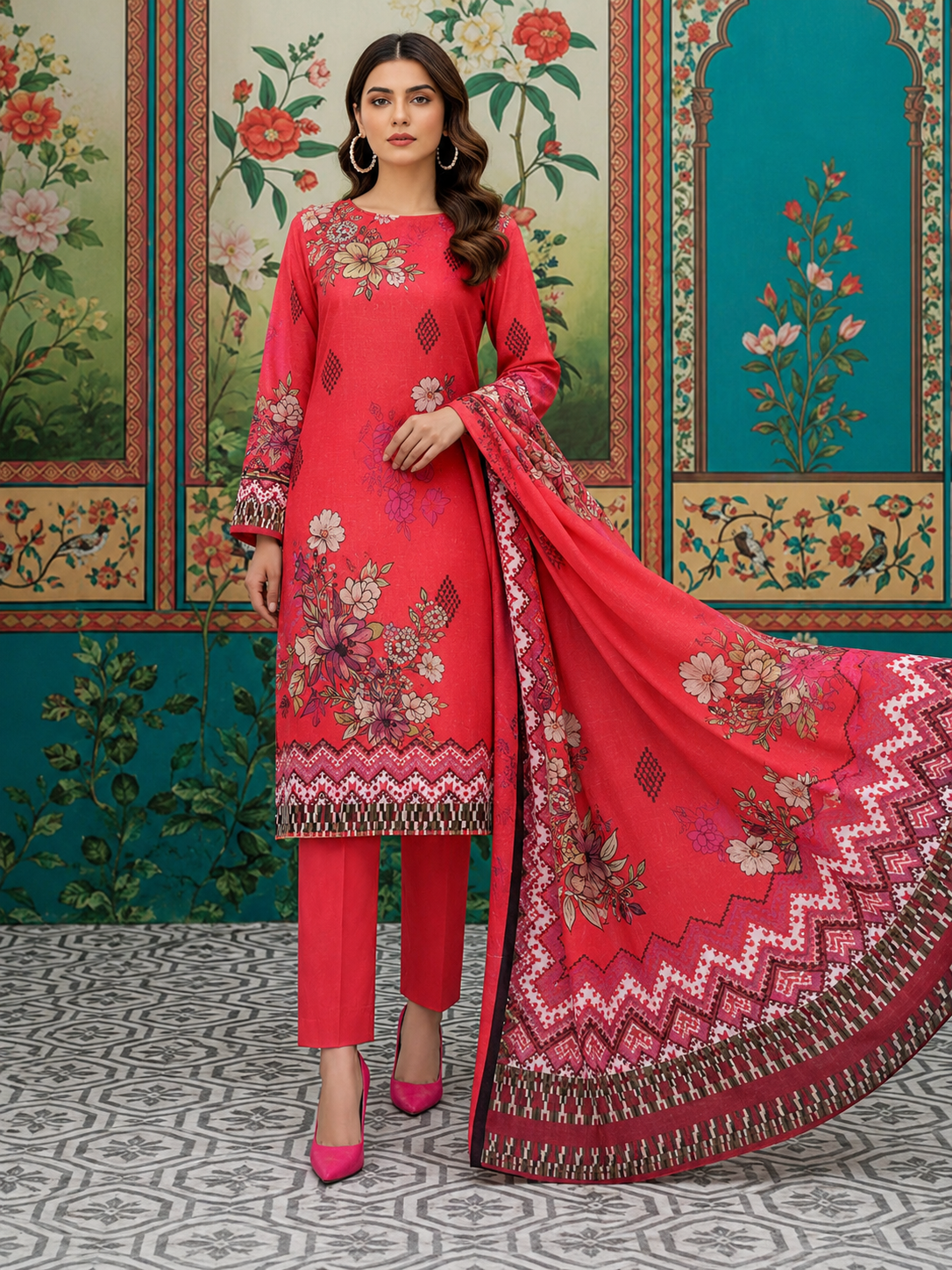 Iznik Lawn Digital Printed 3 Piece | IK705