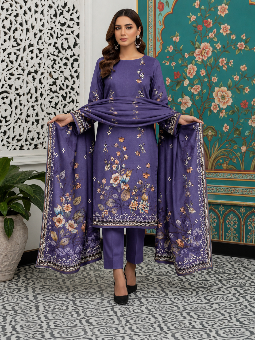 Iznik Lawn Digital Printed 3 Piece | IK704