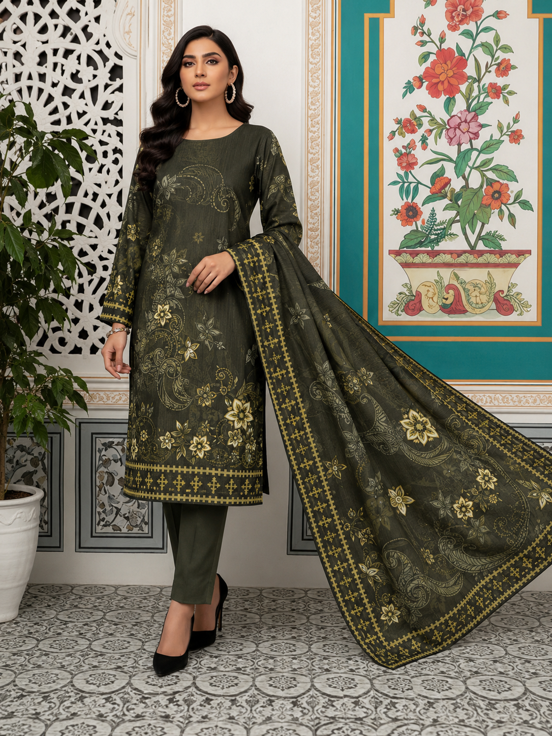 Iznik Lawn Digital Printed 3 Piece | IK702