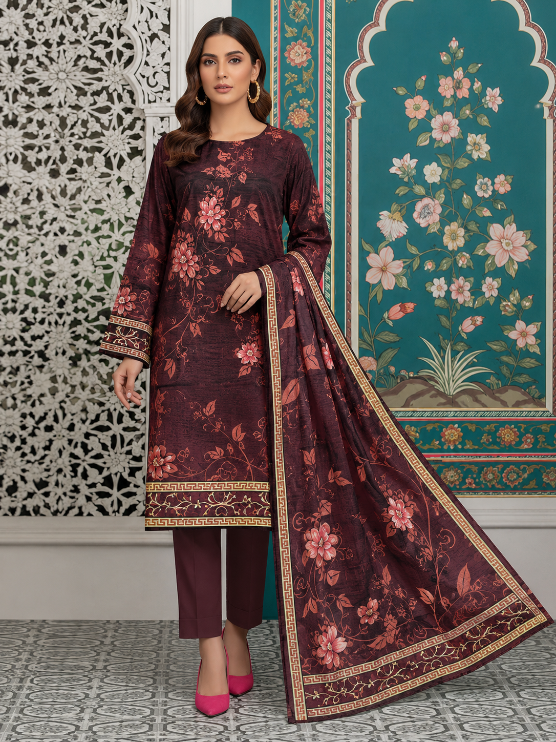 Iznik Lawn Digital Printed 3 Piece | IK706