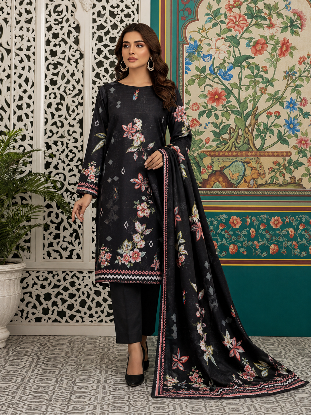 Iznik Lawn Digital Printed 3 Piece | IK708