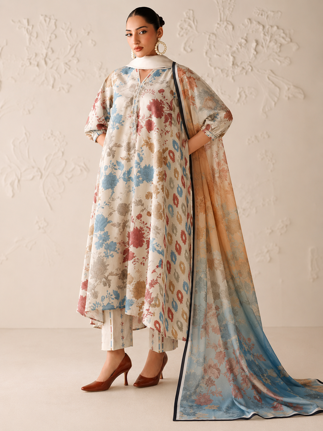 Baroque Lawn Digital Printed 3 Piece | BQ142