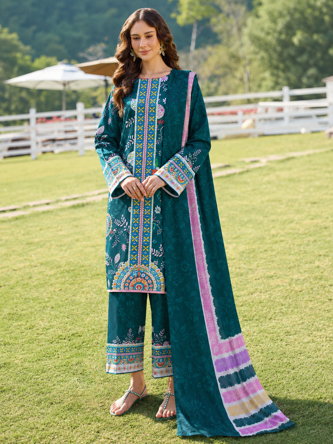 Farasha Lawn Digital Printed 3 Piece | FA100