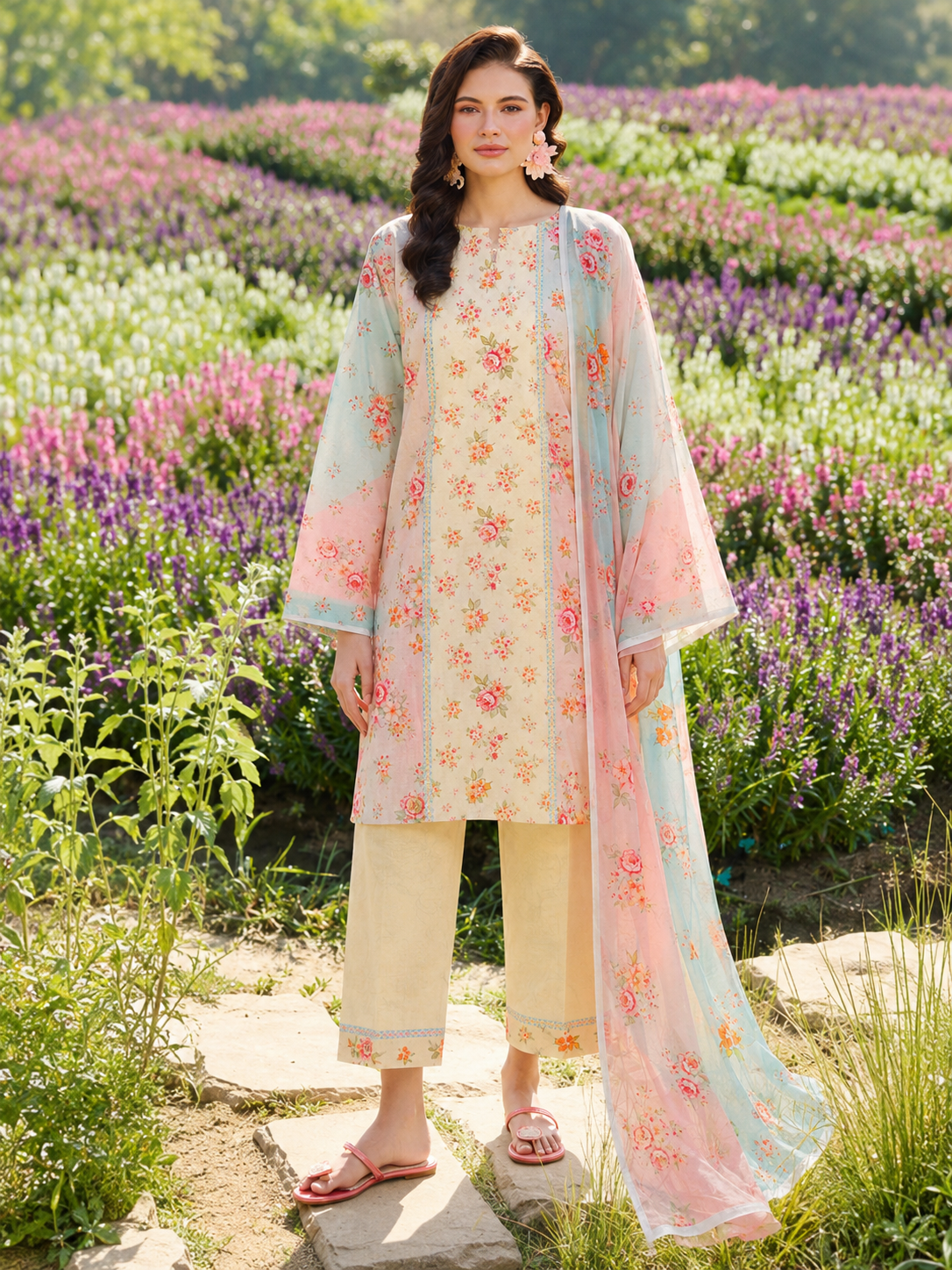 Farasha Lawn Digital Printed 3 Piece | FA106