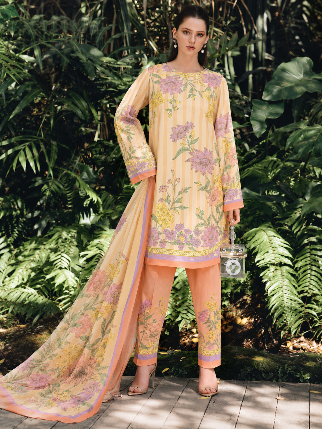 Maria B Lawn Digital Printed 3 Piece | MB190