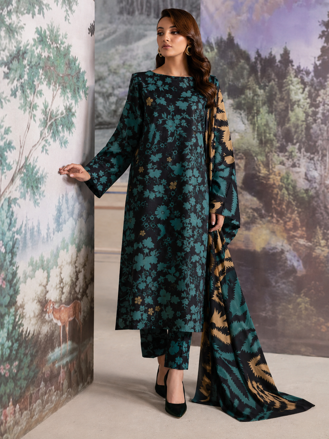 Maria B Lawn Digital Printed 3 Piece | MB195