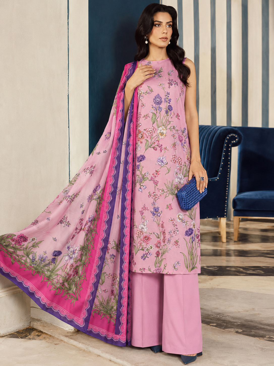 Maria B Lawn Digital Printed 3 Piece | MB199