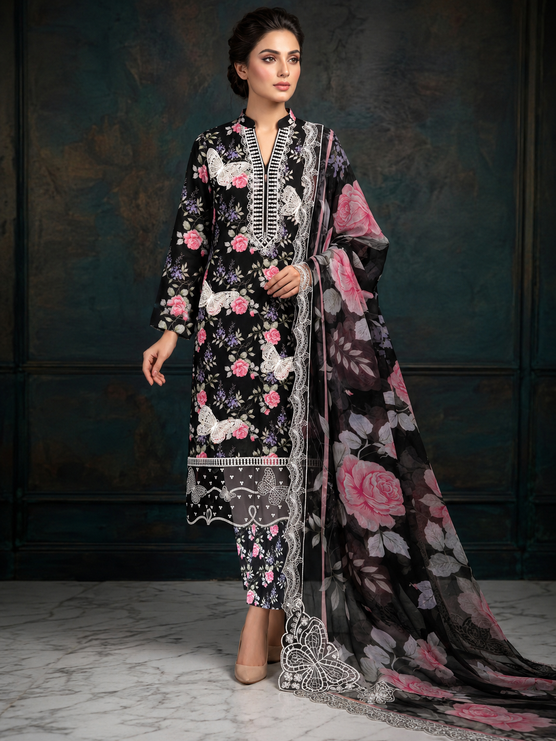 Maria B Lawn Embroidered 3 Piece | MB204