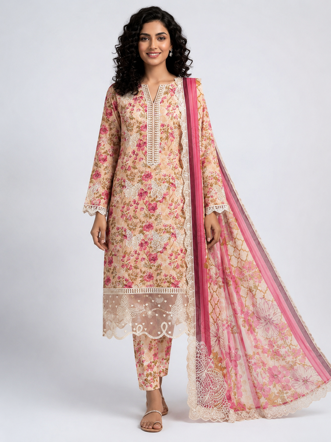 Maria B Lawn Embroidered 3 Piece | MB205