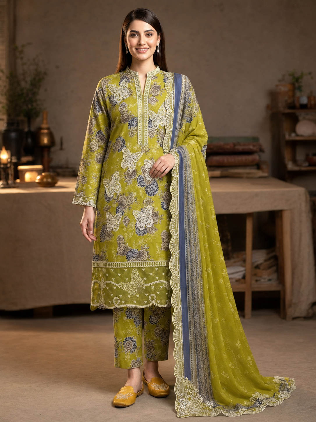 Maria B Lawn Embroidered 3 Piece | MB206