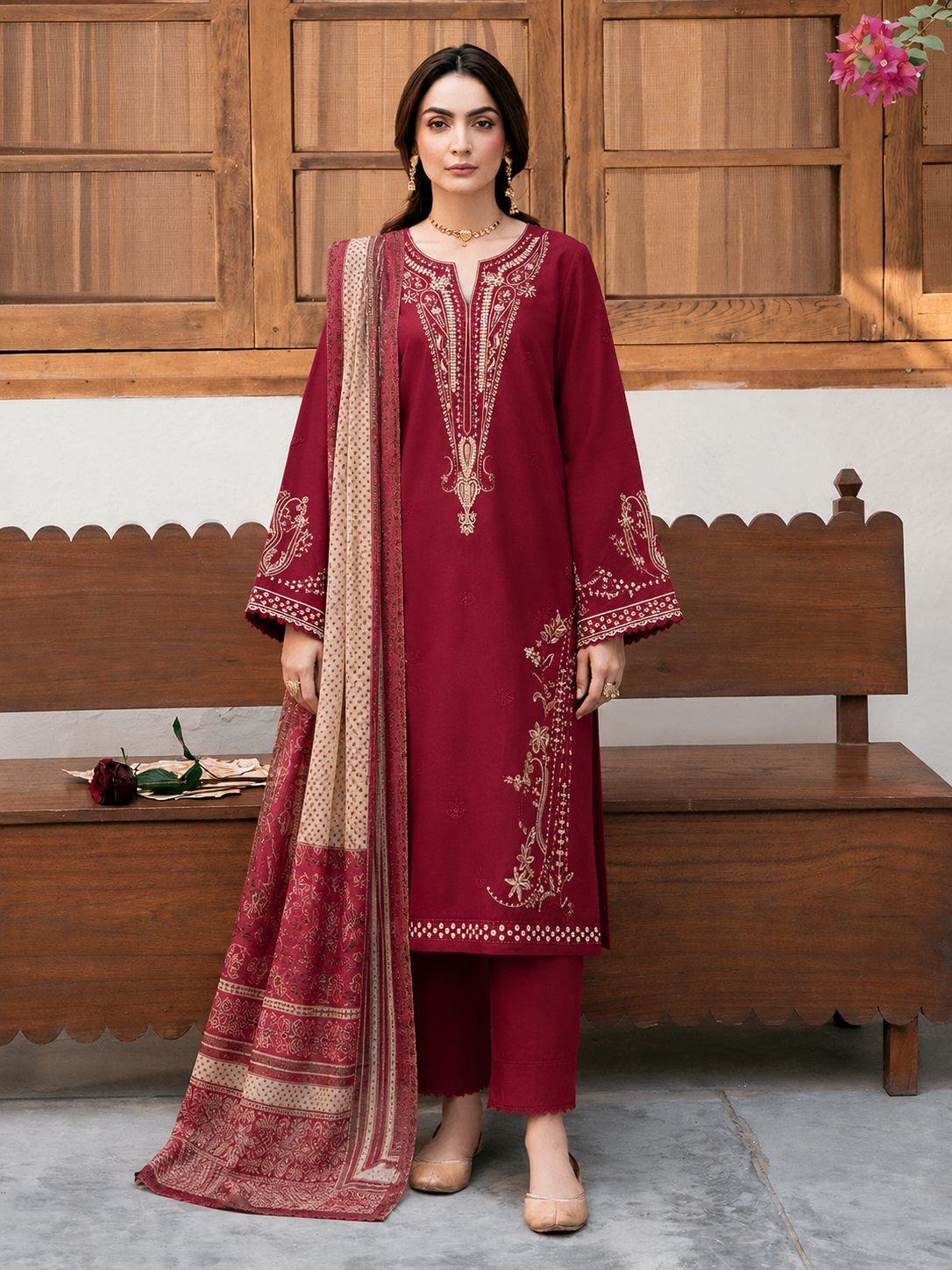 Izel Lawn Embroidered 3 Piece | IL100
