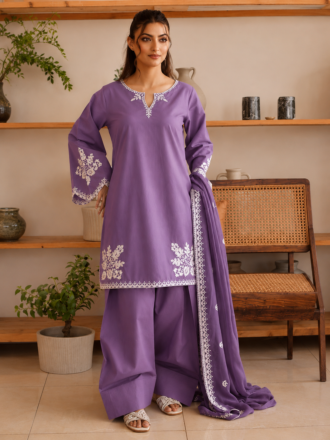 Batik Lawn Embroidered 3 Piece | BK213