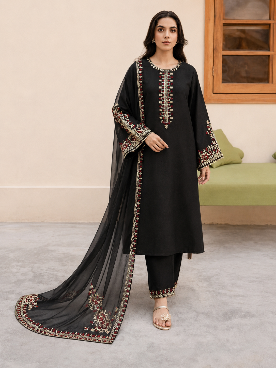 Batik Lawn Embroidered 3 Piece | BK216