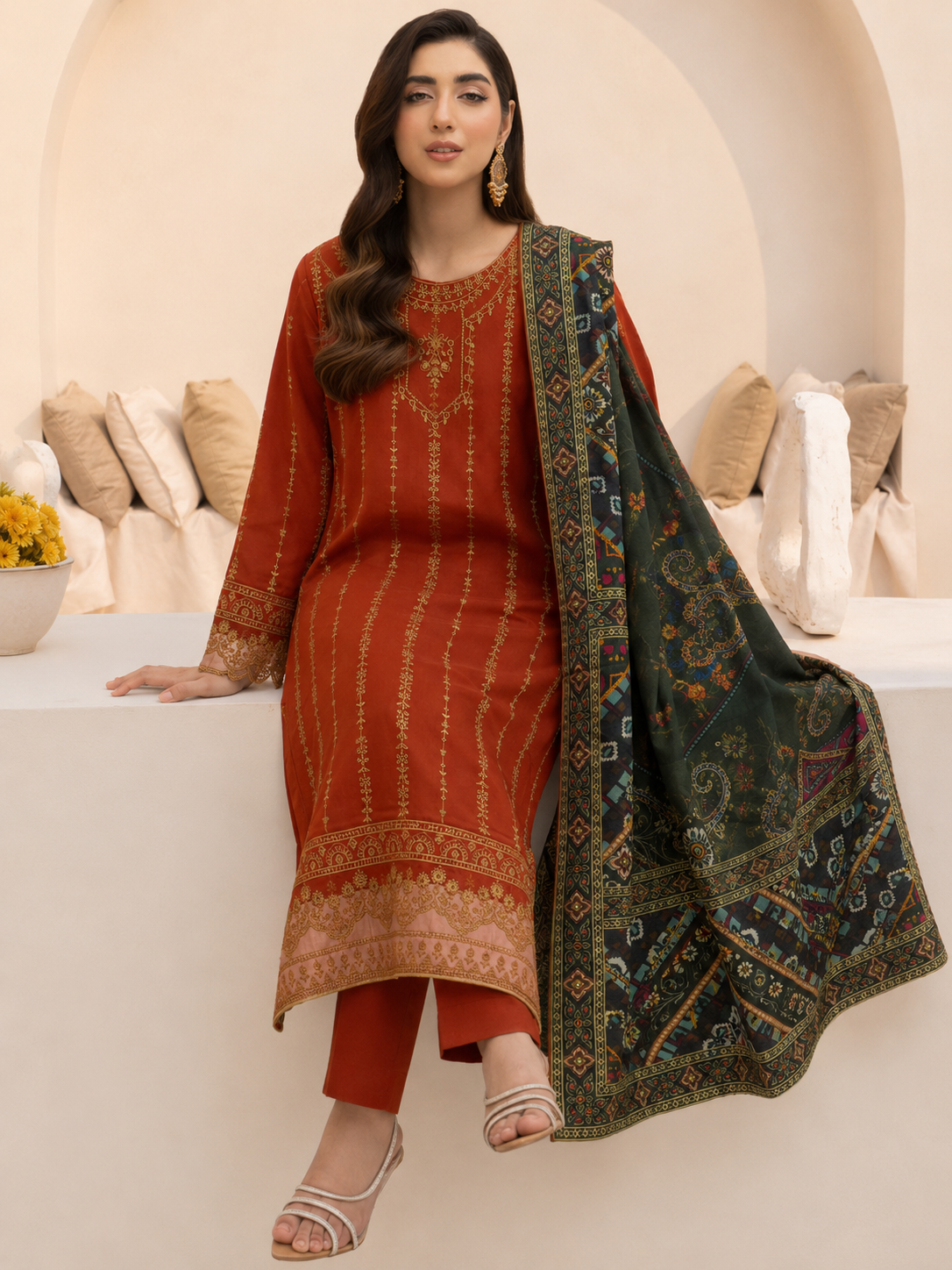 Batik Lawn Embroidered 3 Piece | BK219