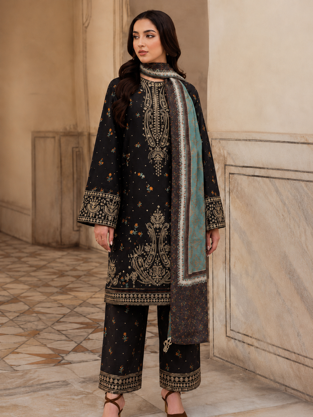 Zara Lawn Embroidered 3 Piece | ZR907