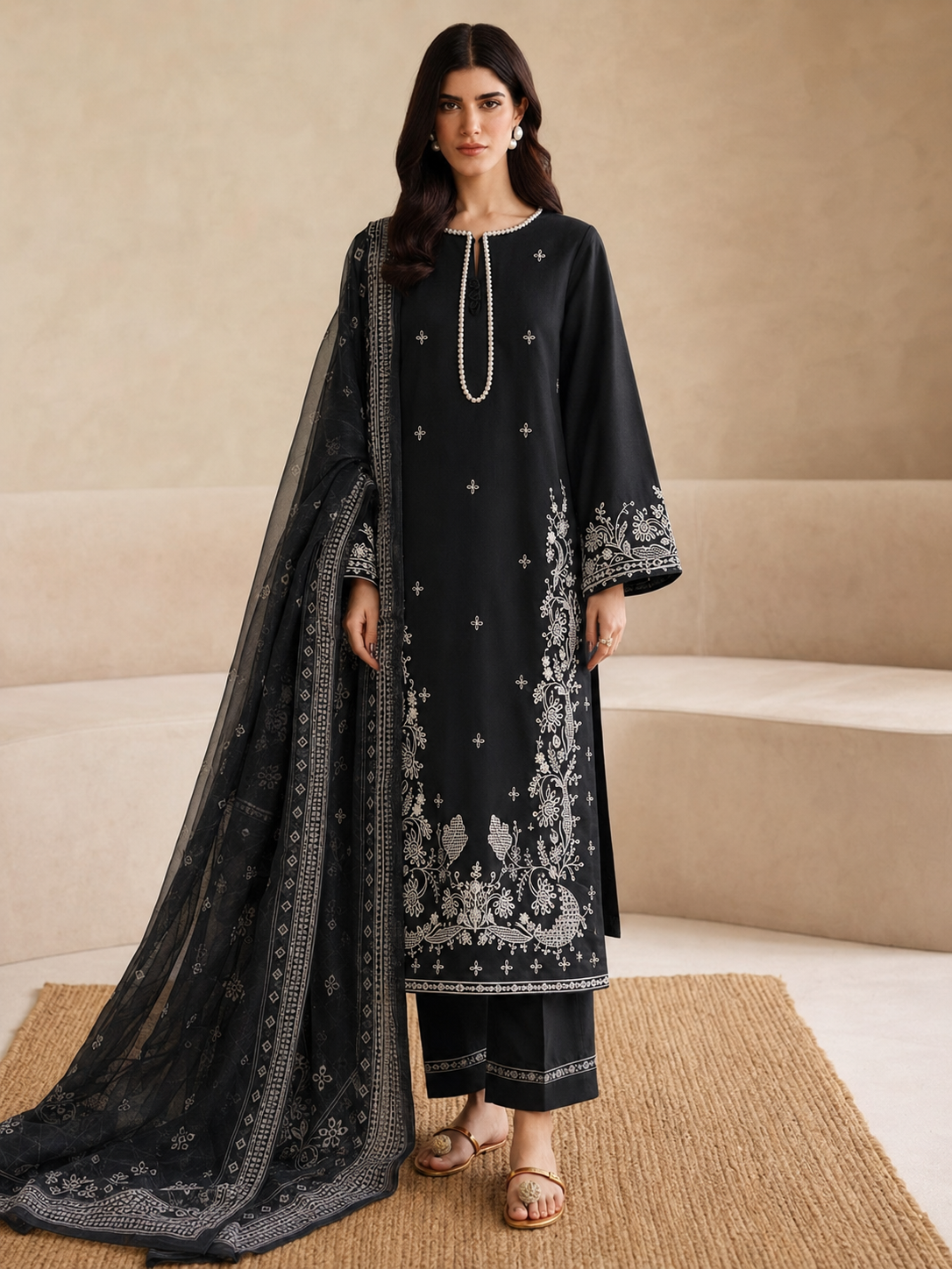 Laam Lawn Embroidered 3 Piece | LM211