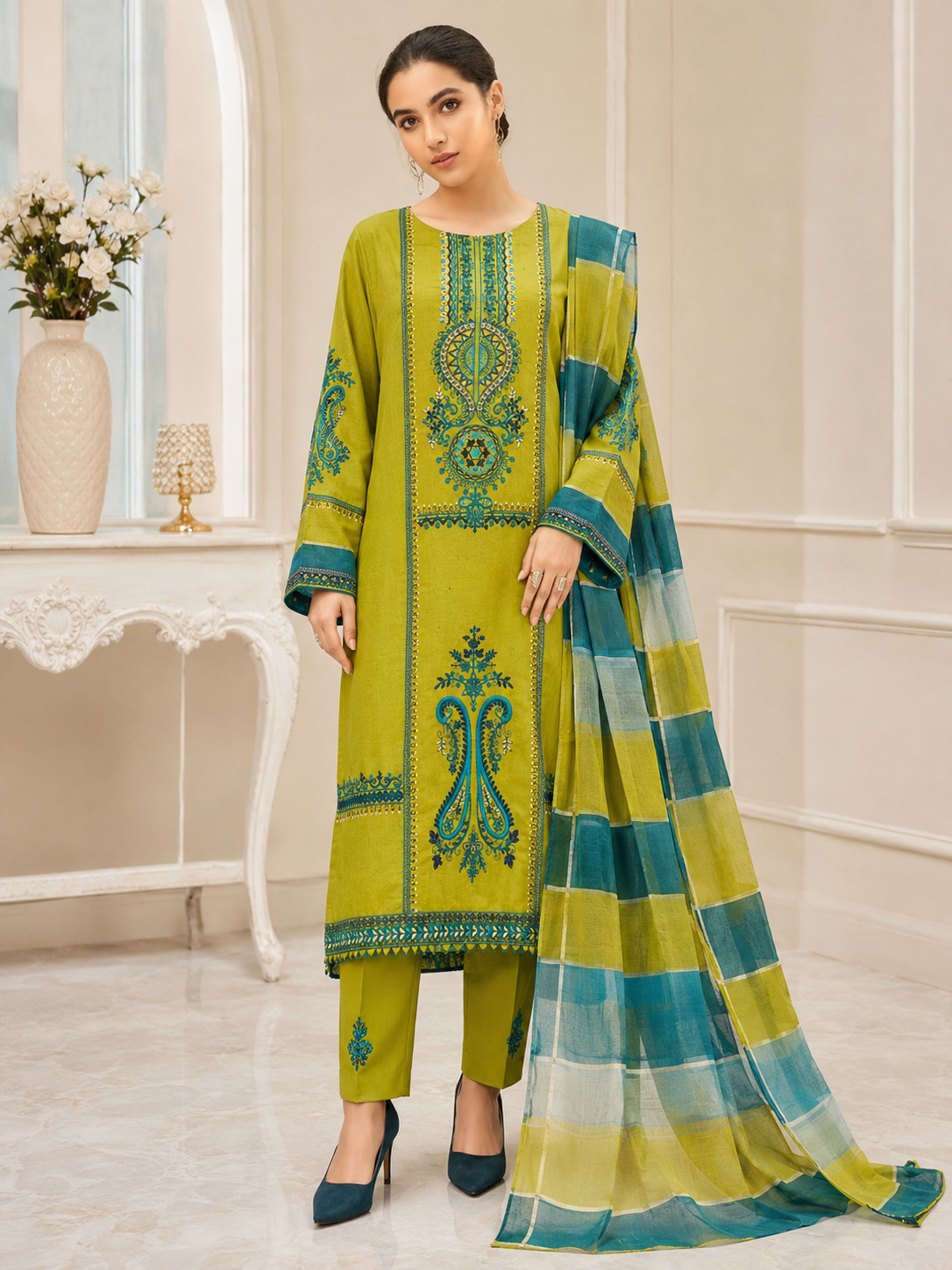 Maria B Lawn Embroidered 3 Piece | MB209