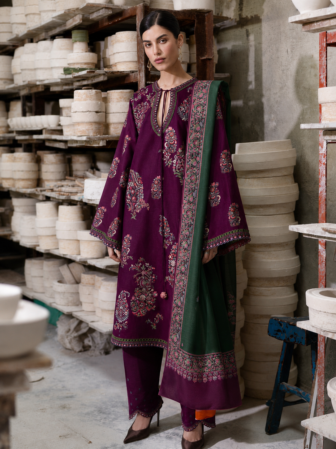 Hussain Rehar Lawn Embroidered 3 Piece | HR107