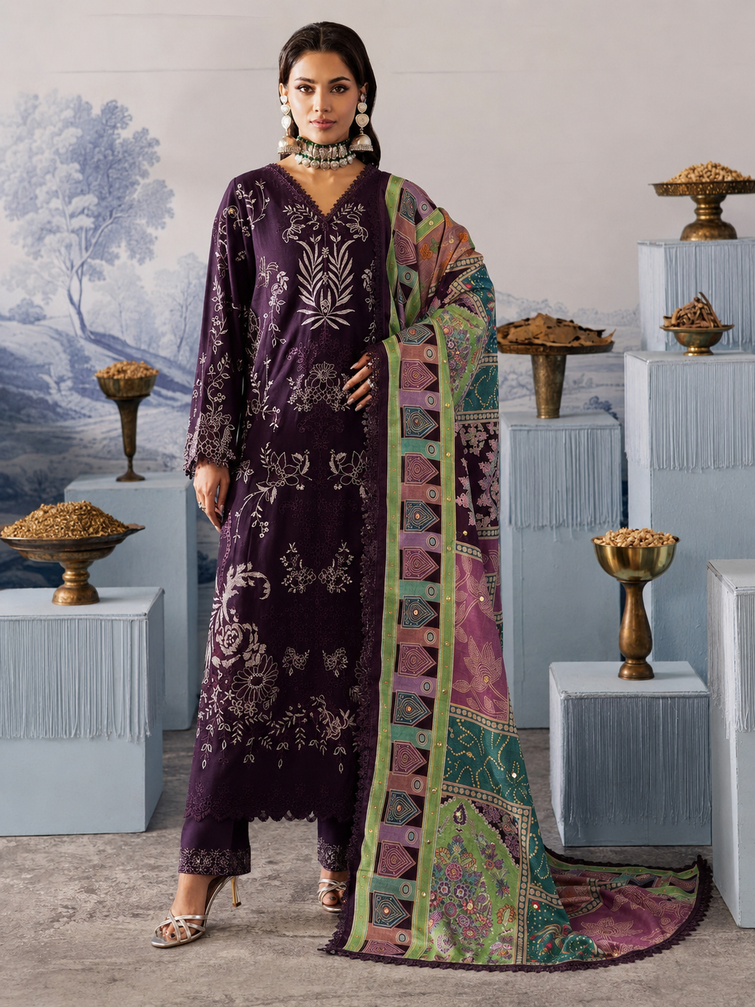 Nureh Lawn Embroidered 3 Piece | NH122