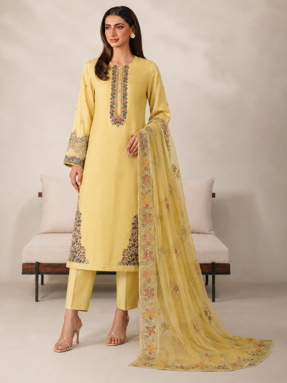 Iznik Lawn Embroidered 3 Piece | ZK135