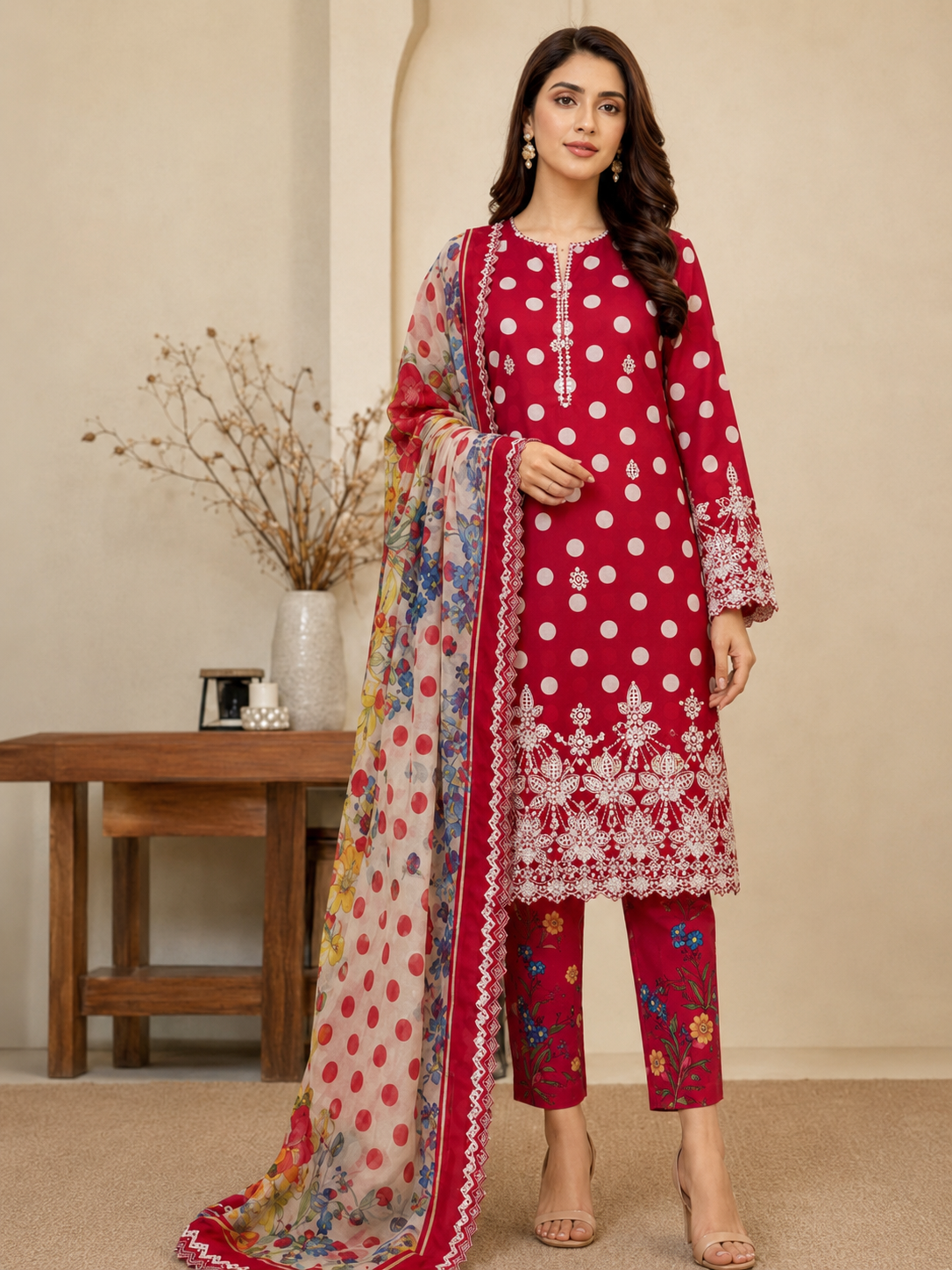 Aneela Lawn Embroidered 3 Piece | AN183