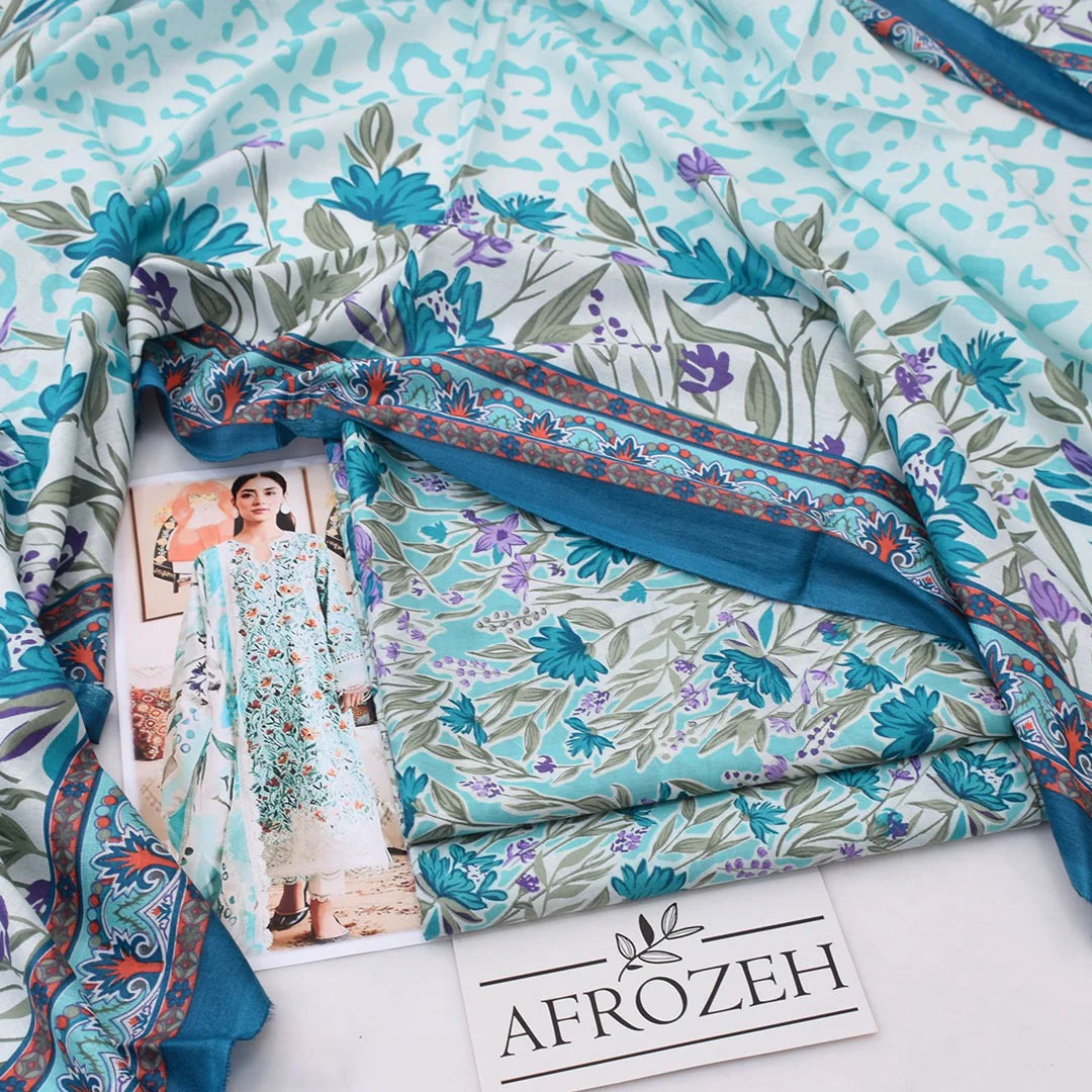 Afrozeh Lawn Digital Printed 3 Piece | AH120