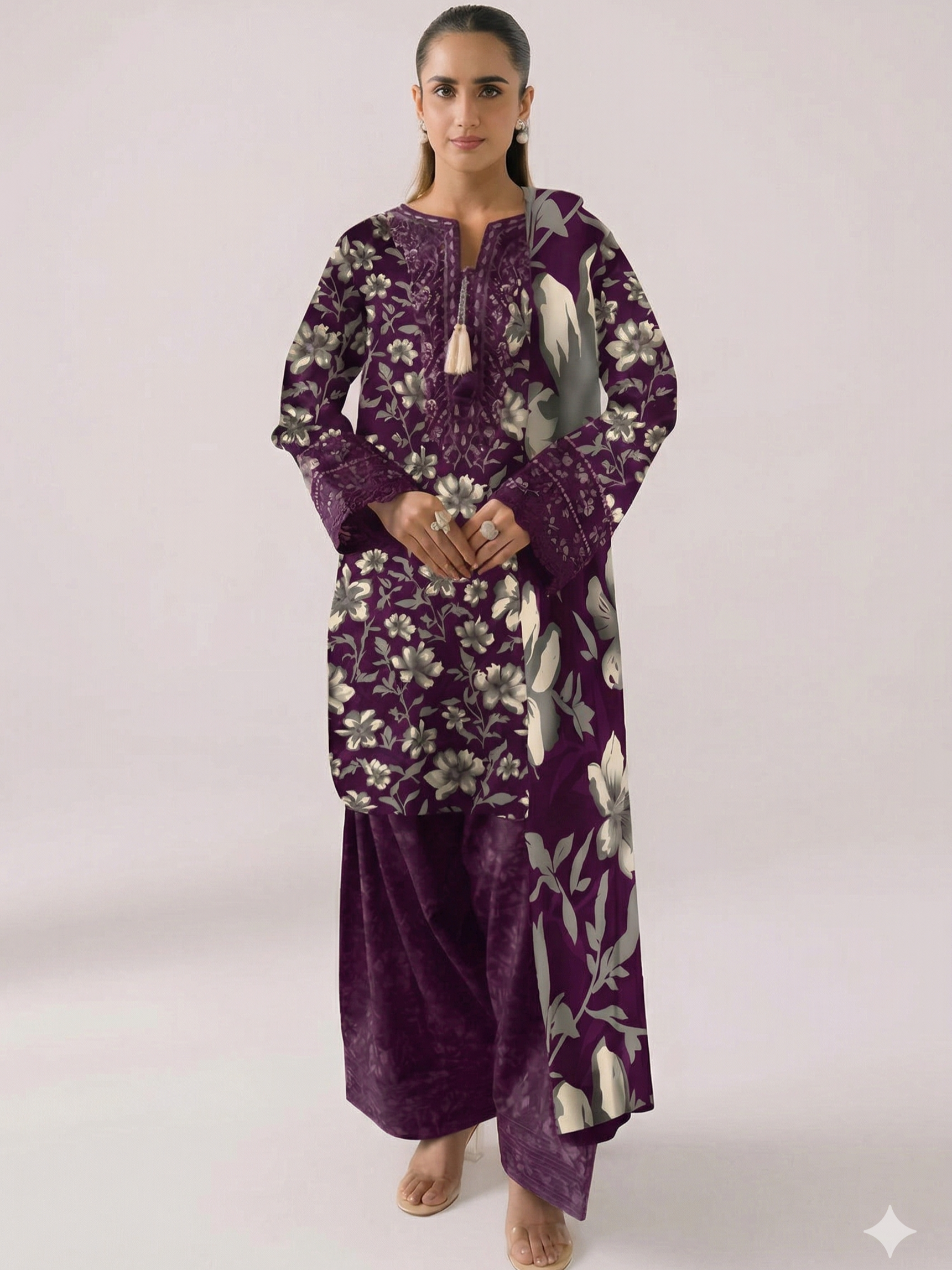 Maria B Lawn Digital Printed 3 Piece | MB145