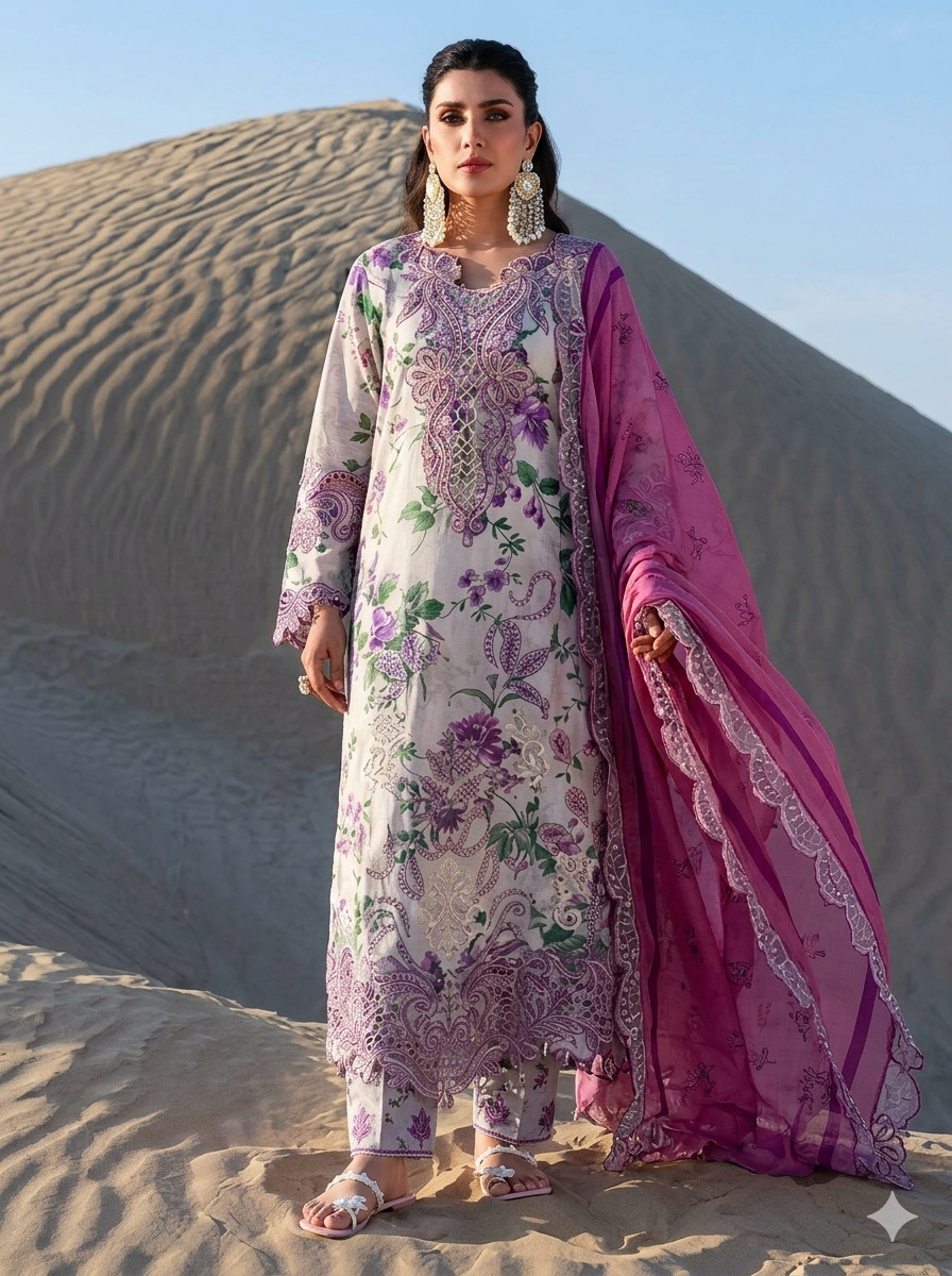 Nureh Lawn Embroidered 3 Piece | NH118