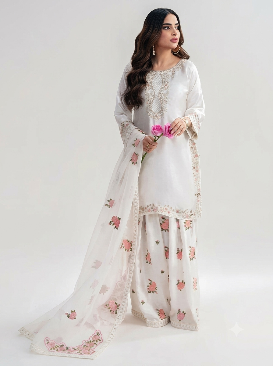 Cross Stitch Silk Embroidered 3 Piece | CS113