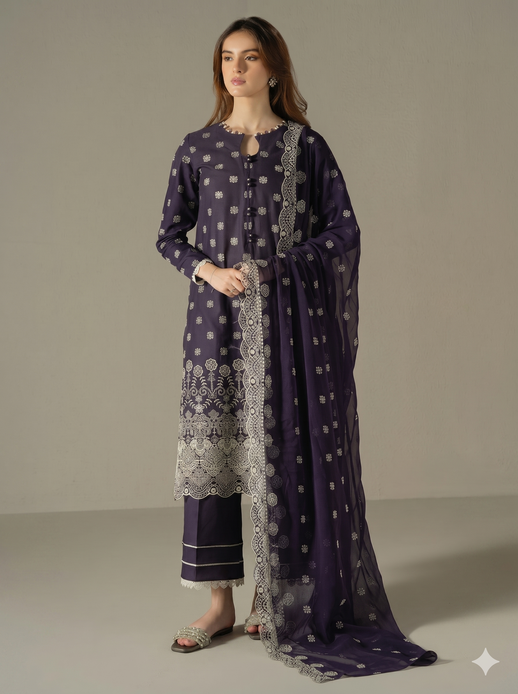 Cross Stitch Lawn Embroidered 3 Piece | CS115