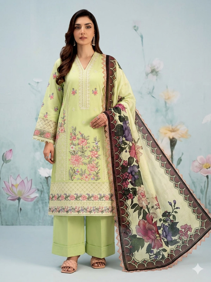 Maria B Lawn Embroidered 3 Piece | MB180