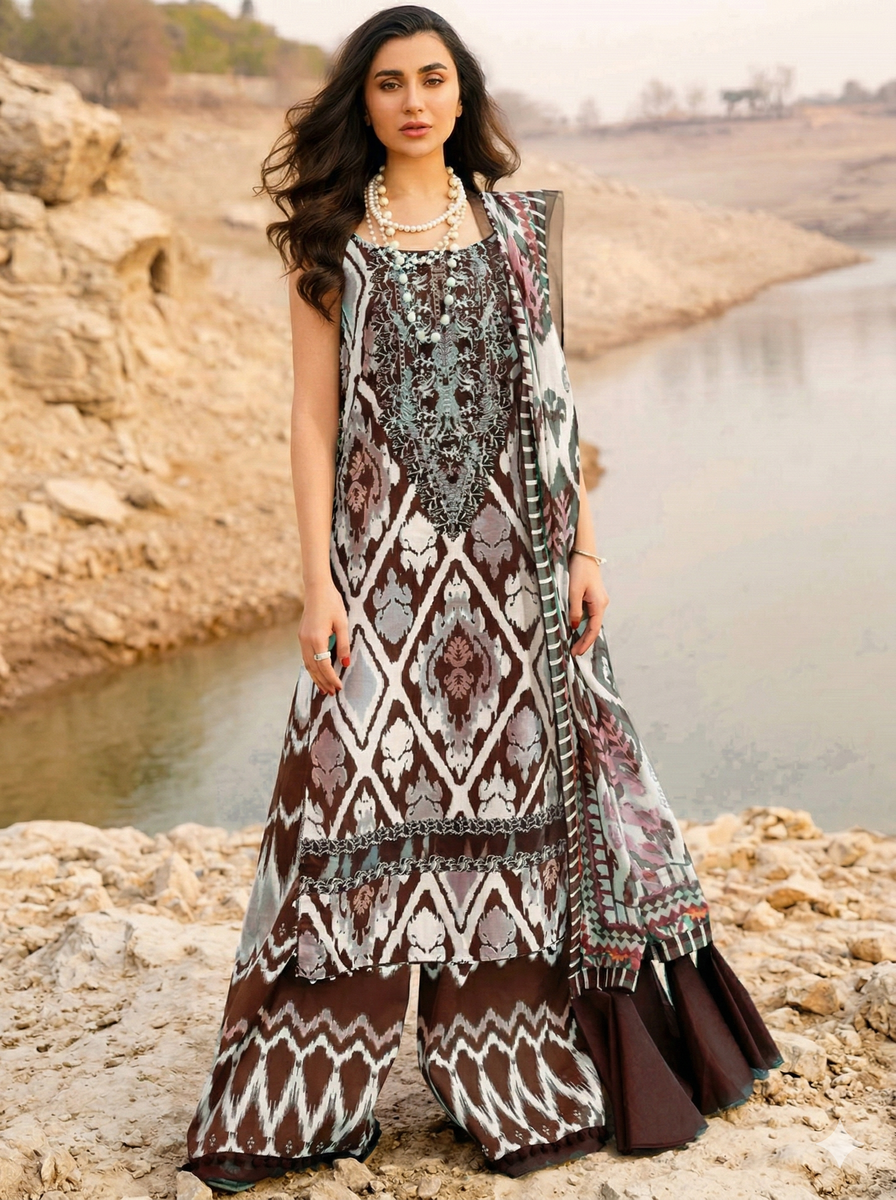 Asifa Nabeel Lawn Embroidered 3 Piece | NA110