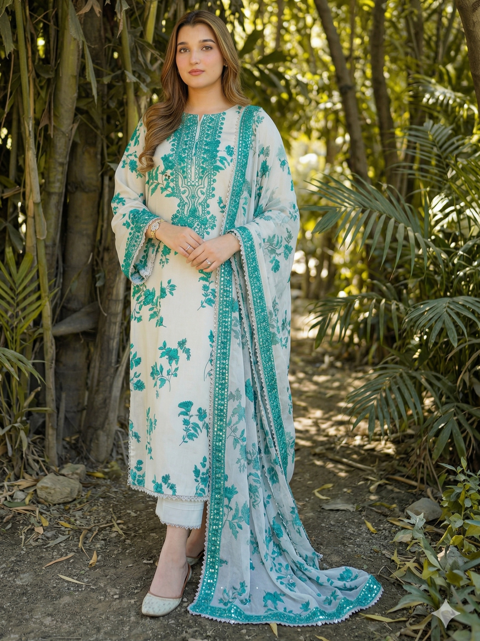 Aneela Lawn Embroidered 3 Piece | AN140