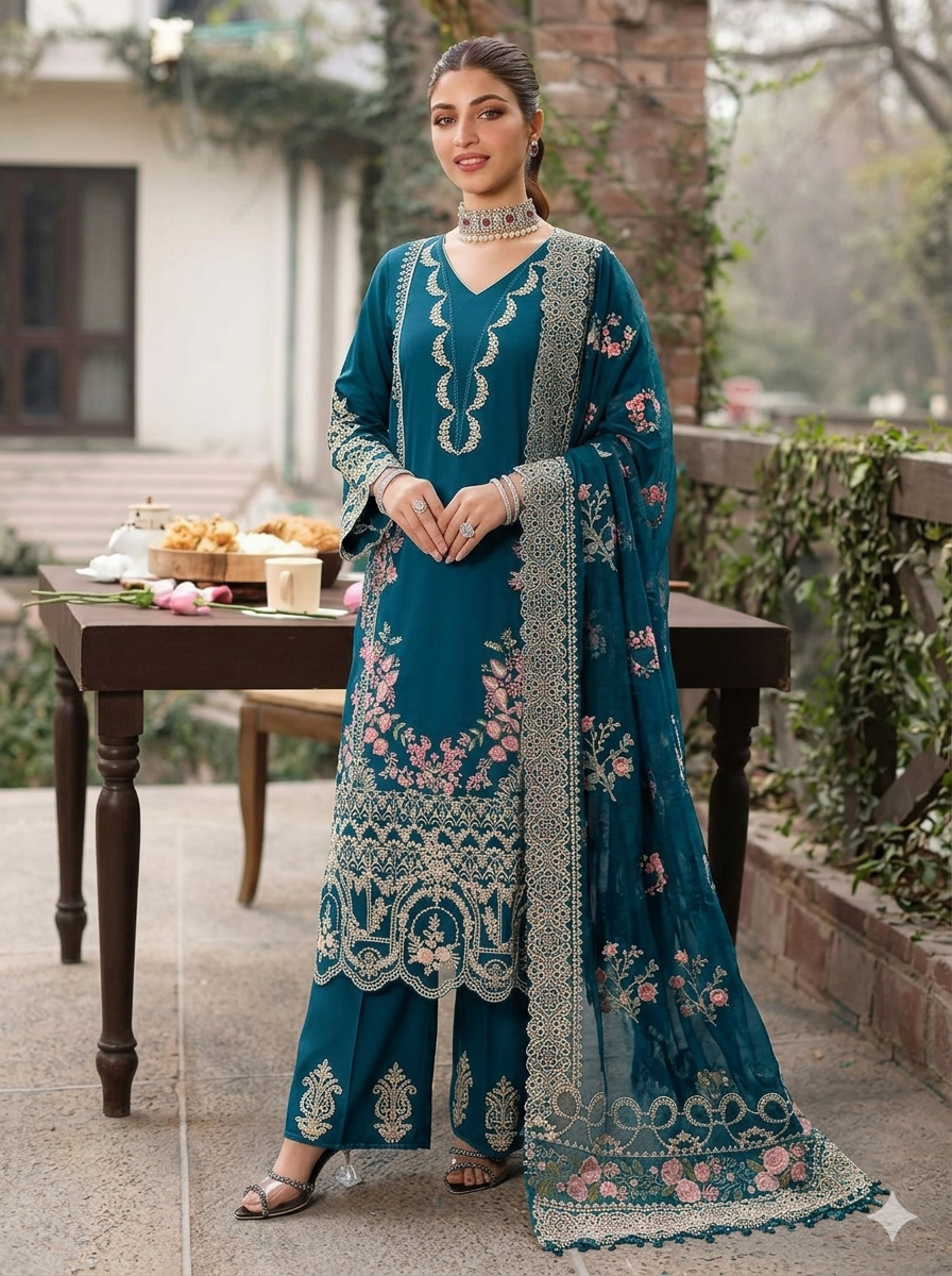 Kahf Lawn Embroidered 3 Piece | KF100