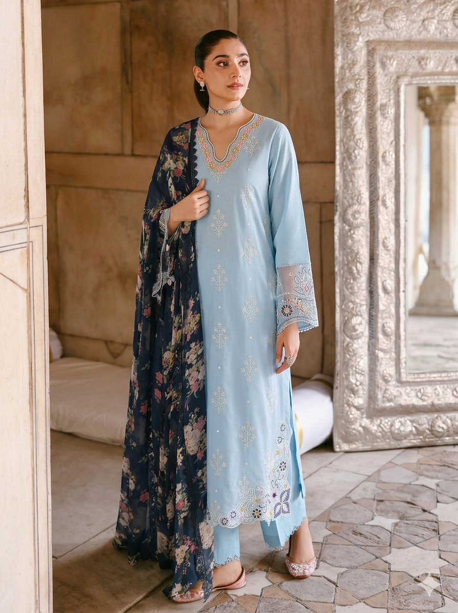 Cross Stitch Lawn Embroidered 3 Piece | CS118