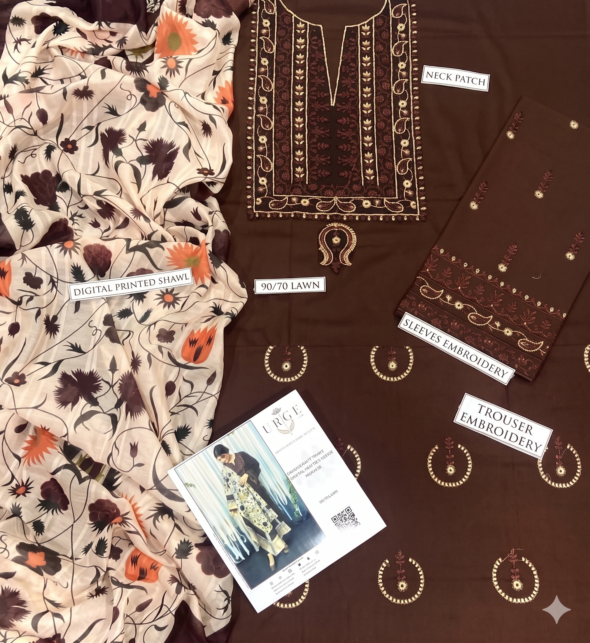 Urge Lawn Embroidered 3 Piece | UG132