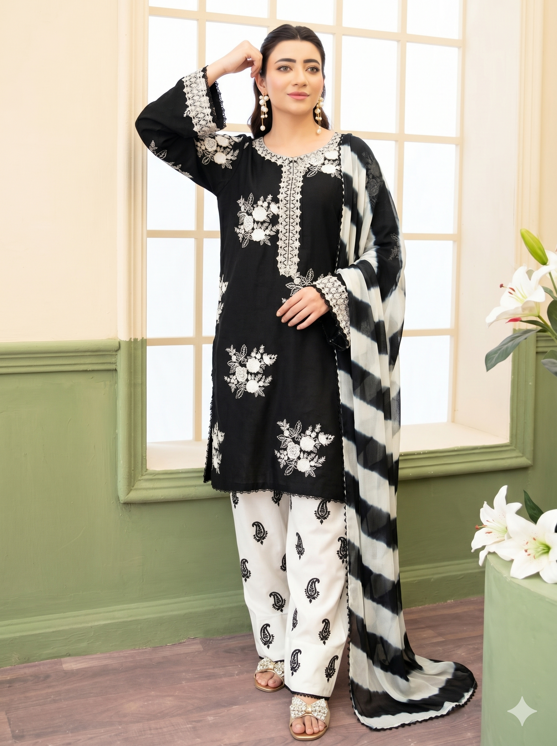 Nureh Lawn Embroidered 3 Piece | NH115