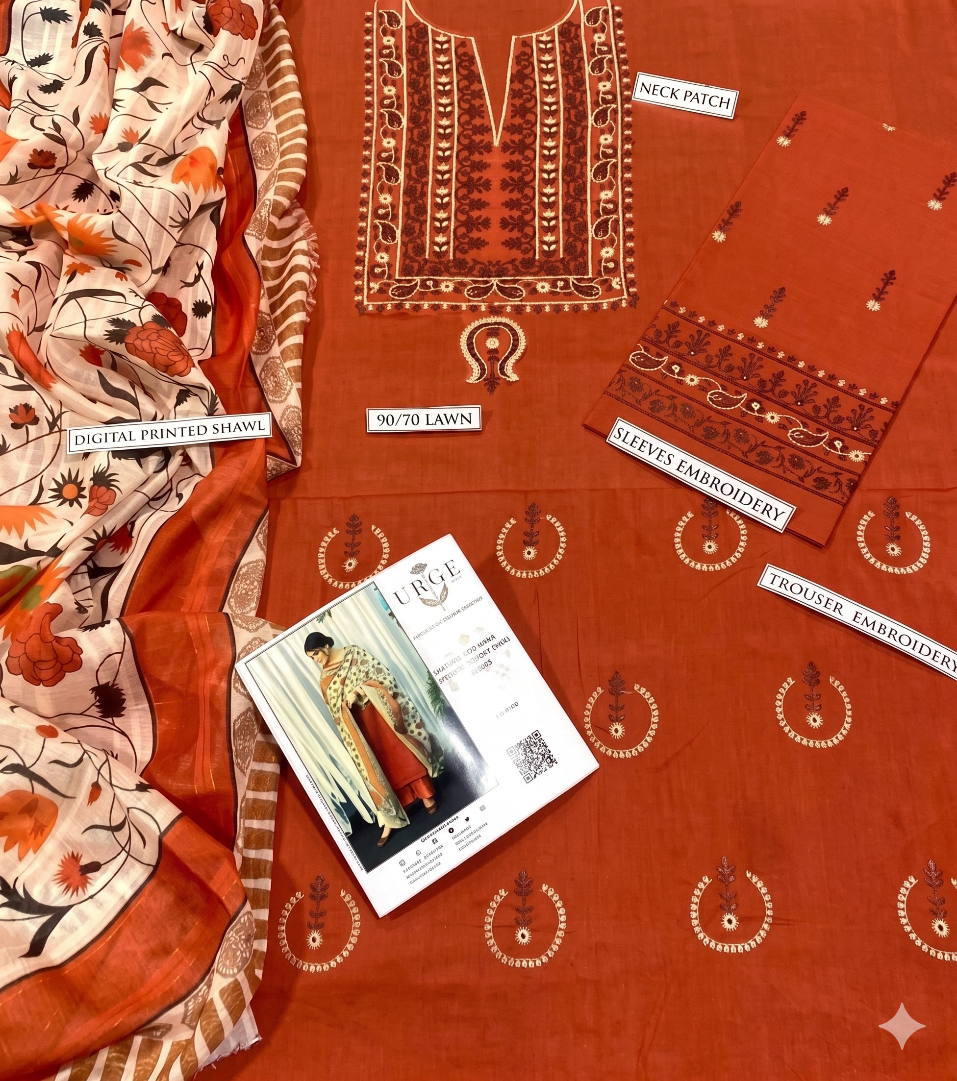 Urge Lawn Embroidered 3 Piece | UG130
