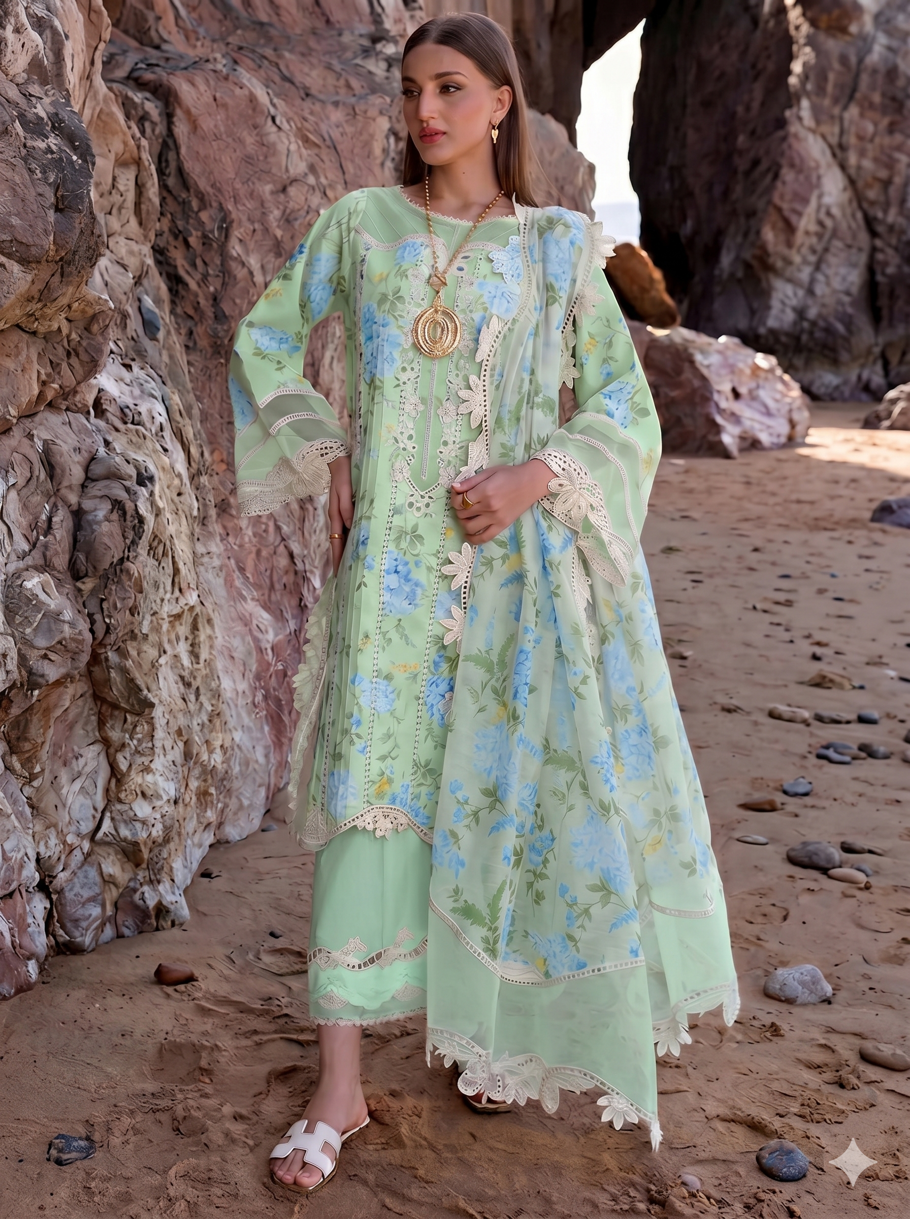 Crimson Lawn Embroidered 3 Piece | CR117