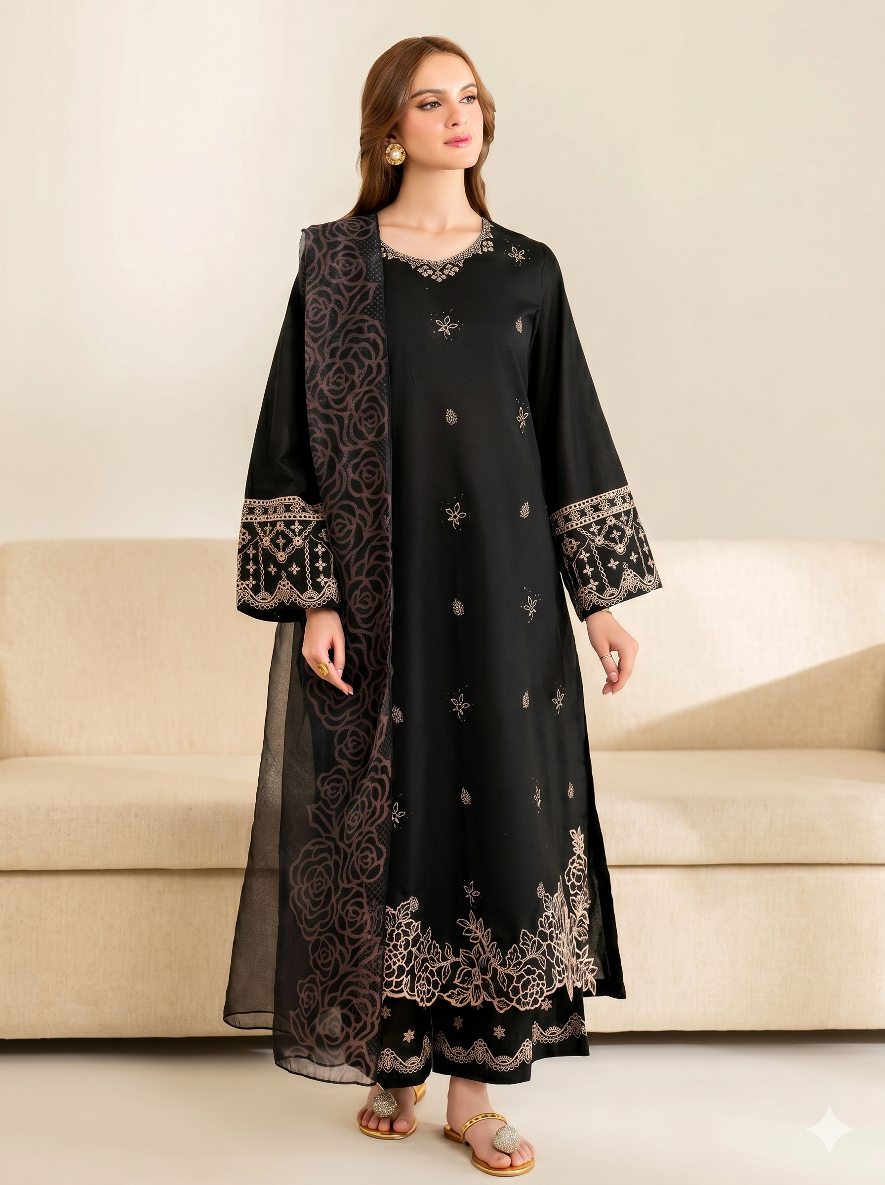Garnet Lawn Embroidered 3 Piece | GT112