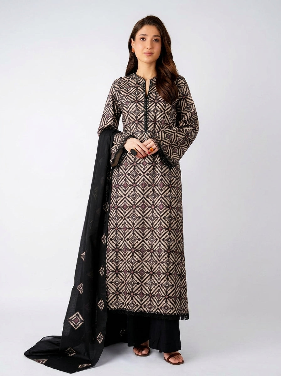 Bareeza Dhanak Embroidered 3 Piece | BA303