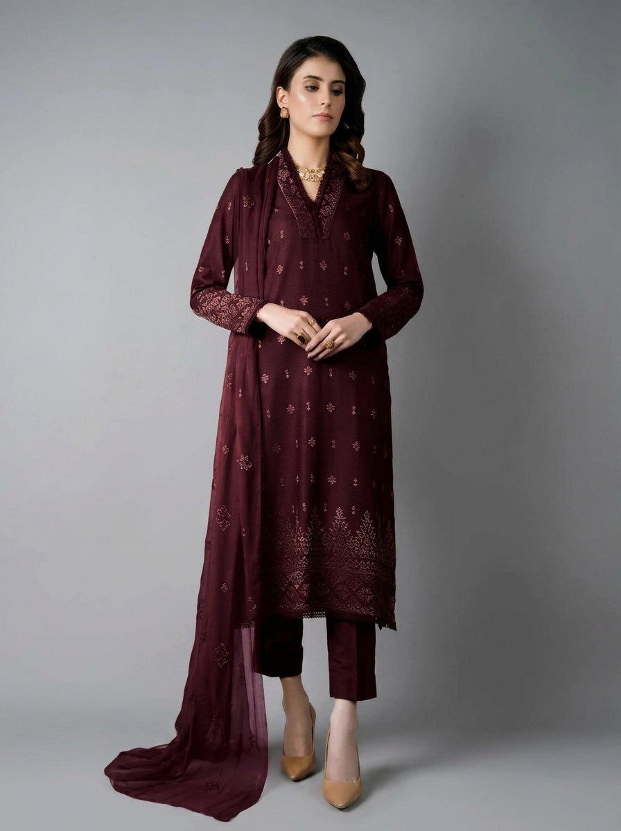 Bareeza Dhanak Embroidered 3 Piece | BA305