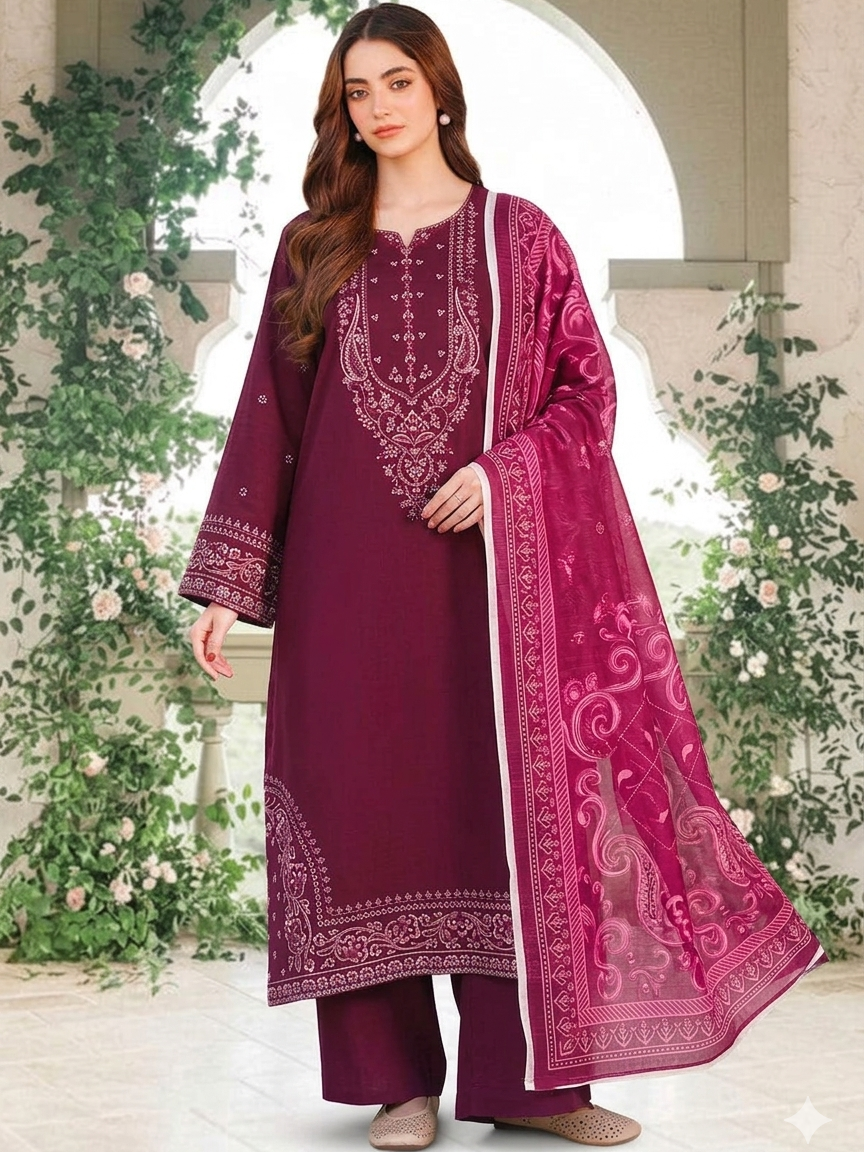 Aneela Lawn Embroidered 3 Piece | AN162