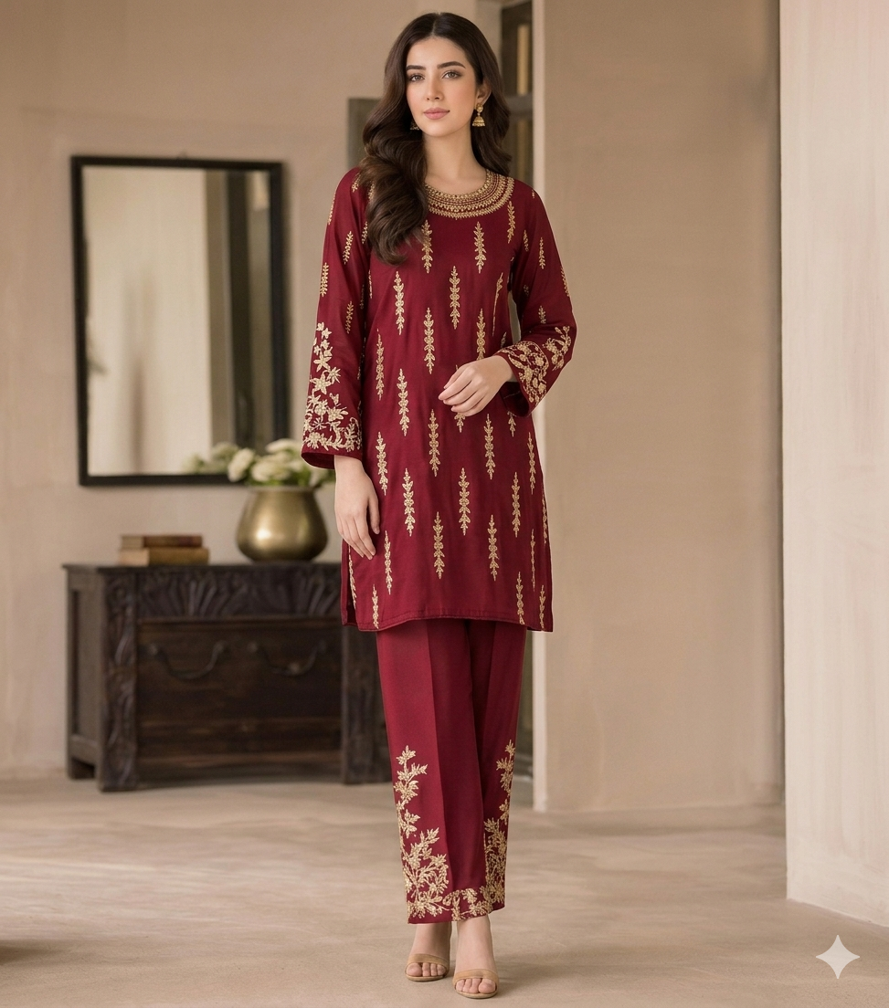 Aneela Lawn Embroidered 2 Piece | AN163