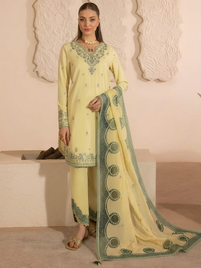 Asling Dhanak Embroidered 3 Piece | AG301