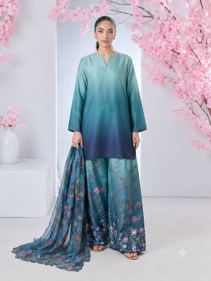 Maria B Silk Digital Printed 3 Piece | MB213