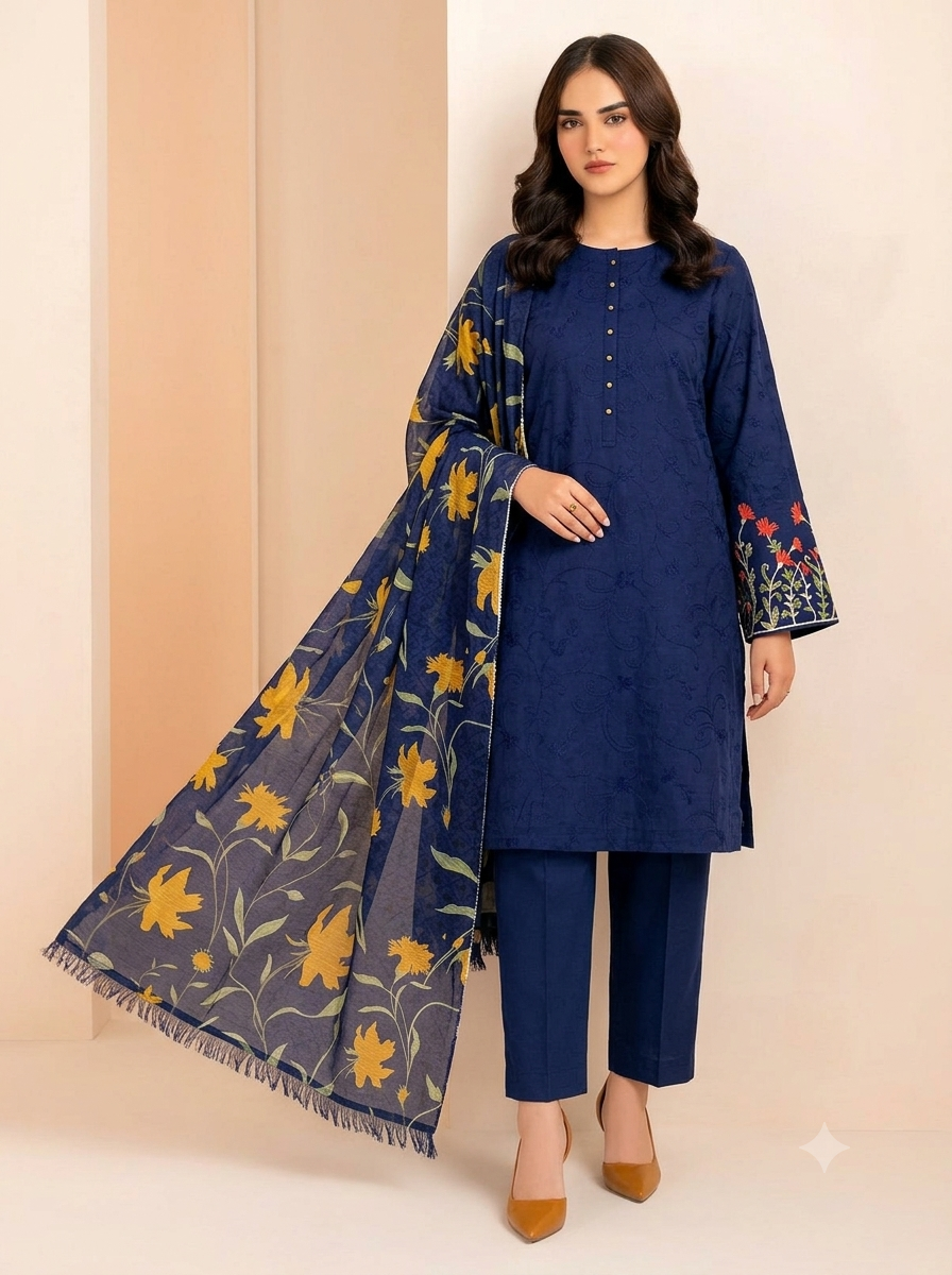 Baroque Lawn Embroidered 3 Piece | BQ134