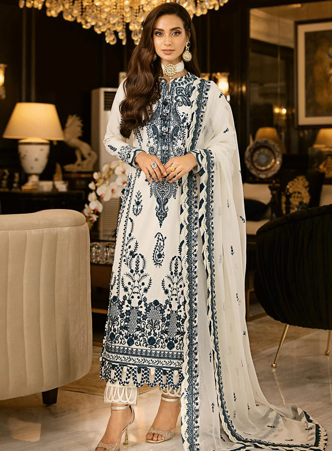 Asim Jofa Fancy Wedding Chiffon 3 Piece | AJ101